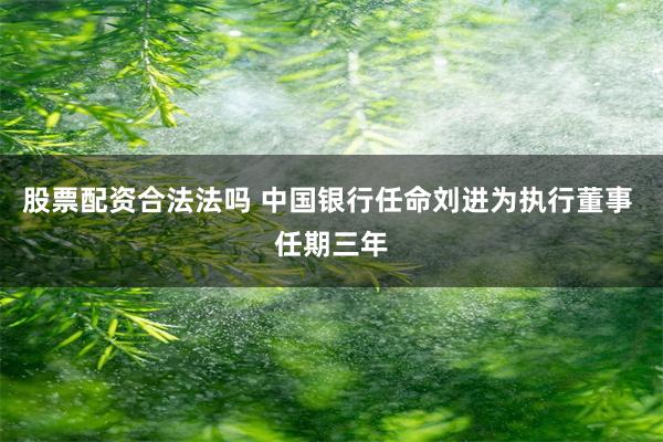 股票配资合法法吗 中国银行任命刘进为执行董事 任期三年